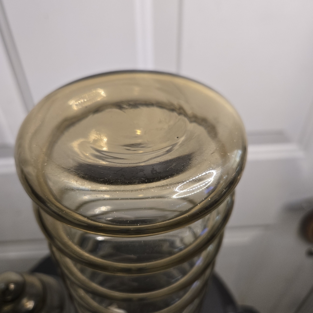 Holmegaard Primula Smoke Glass Lidded Apothecary Jar Spiral Vase Set Of 2 - Picture 13 of 15